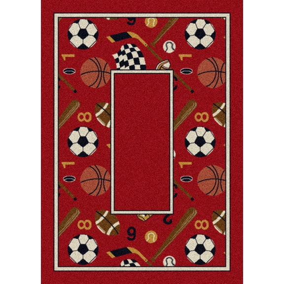 Milliken Design Center Area Rug GOOD SPORTS RUBY Good Sports Ruby 7' 8" x 10' 9" Rectangle