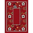 thumbnail image 1 of Milliken Design Center Area Rug GOOD SPORTS RUBY Good Sports Ruby Bordered Soccer Ball, 1 of 1