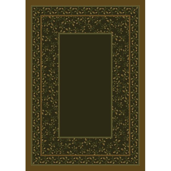 Milliken Design Center Area Rug LEANDER OLIVE Leander Olive Petals Vines 7' 7" x 7' 7" Round