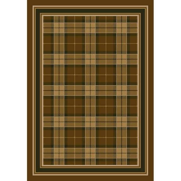 Milliken Design Center Area Rug MAGEE PLAID GOLDEN AMBER Magee Plaid Golden Amber 7' 7" x 7' 7" Round