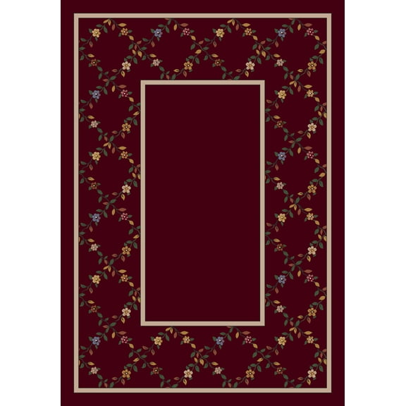 Milliken Design Center Area Rug MAIDEN GARNET Maiden Garnet Vines Diagonals 2' 4" x 11' 8" Runner