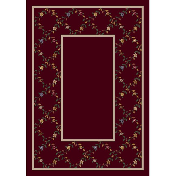 Milliken Design Center Area Rug MAIDEN GARNET Maiden Garnet Vines Diagonals 2' 4" x 23' 2" Runner