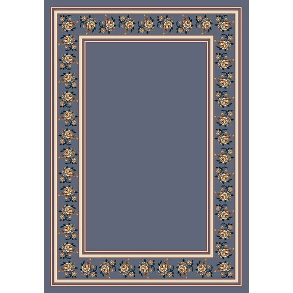 Milliken Design Center Area Rug ROSALIE LAPIS Rosalie Lapis Petals Bulbs 7' 7" x 7' 7" Round