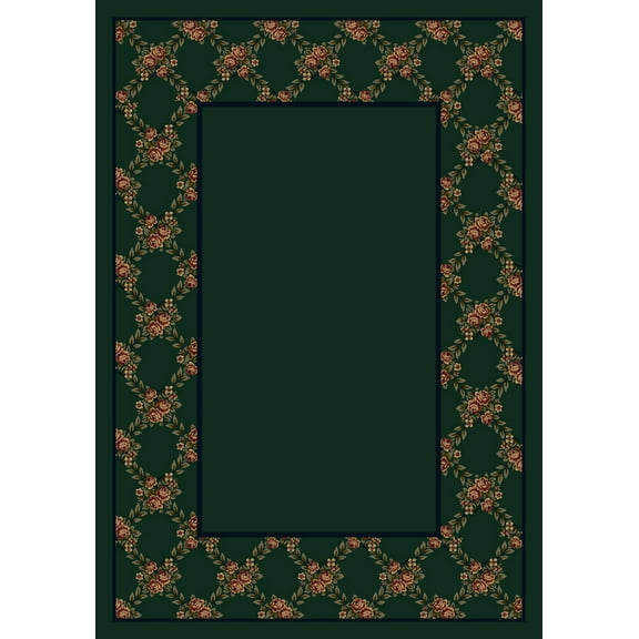 Milliken Design Center Area Rug ROSE BOWER EMERALD Rose Bower Emerald 3' 10" x  5' 4" Rectangle