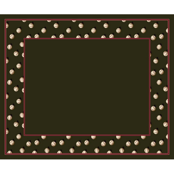 Milliken Design Center Area Rug SLIDER OLIVE Slider Olive Bulbs Leaves 5' 4" x 7' 8" Rectangle
