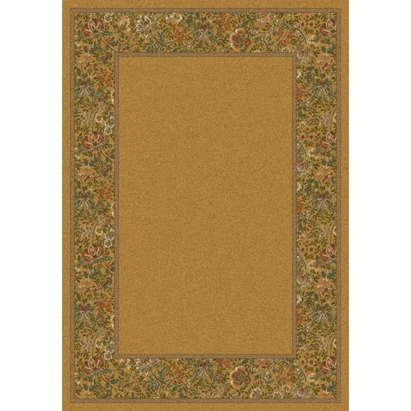 Milliken Design Center Area Rug TERENAH MAIZE Terenah Maize Scrolls Petals 7' 7" x 7' 7" Round