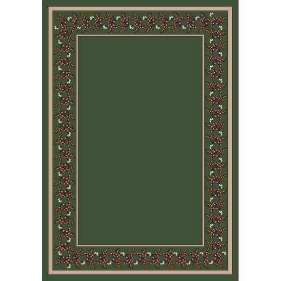 Milliken Design Center Area Rug WILDBERRY MOSS Wildberry Moss Petals Vines 7' 7" x 7' 7" Round