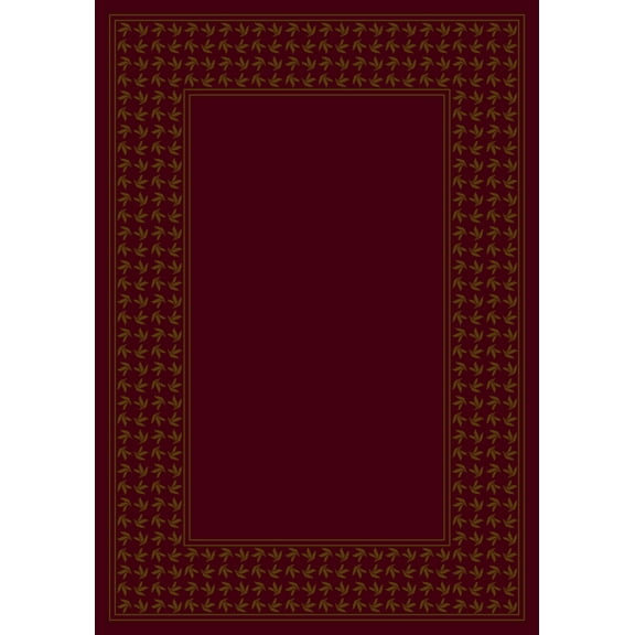 Milliken Design Center Area Rug WINDSWEPT GARNET Windswept Garnet Grid Leaves 2' 4" x 11' 8" Runner