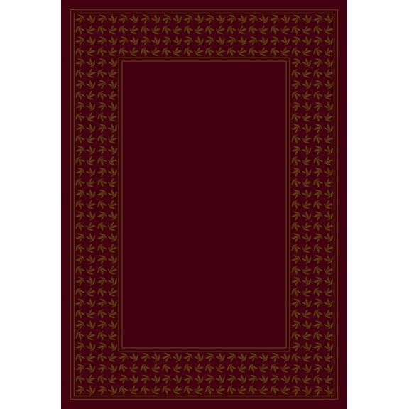Milliken Design Center Area Rug WINDSWEPT GARNET Windswept Garnet Grid Leaves 2' 4" x 15' 6" Runner