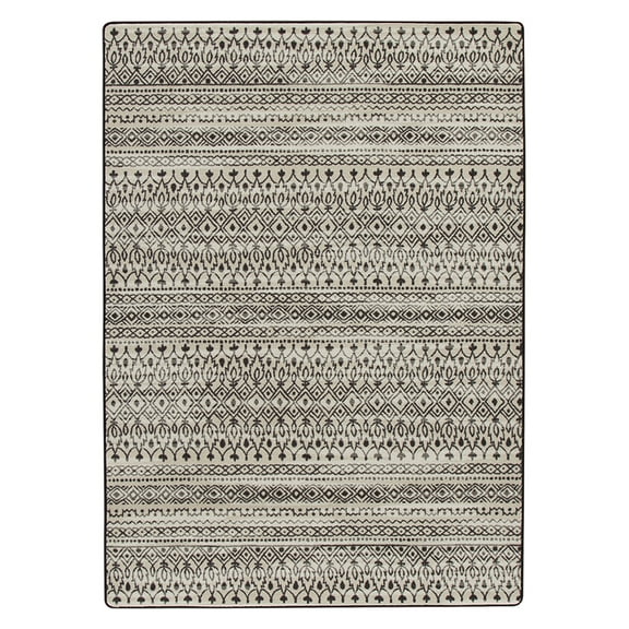 Milliken Drayton Area Rug 4000173964 Pardo Carbon Banded Rings 3' 10" x  5' 4" Rectangle