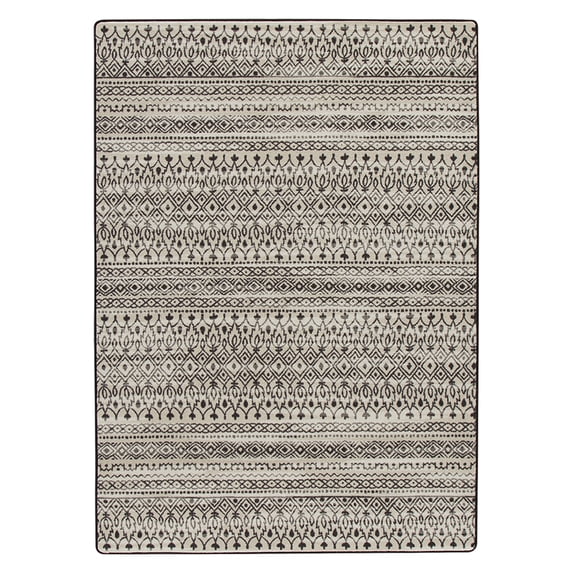 Milliken Drayton Area Rug 4000173964 Pardo Carbon Banded Rings 3' 10" x 5' 4" Rectangle
