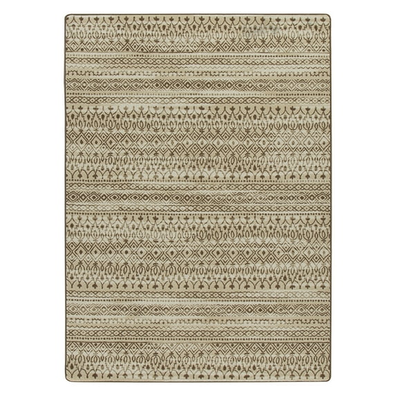 Milliken Drayton Area Rug 4000173988 Pardo Umber Rows Banded 5' 4" x 7' 8" Rectangle