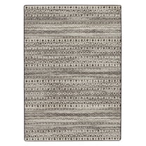 Milliken Drayton Area Rug 4000173989 Pardo Carbon Banded Rings 7' 8" x 10' 9" Rectangle