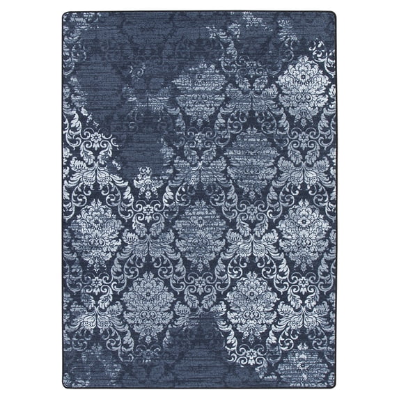 Milliken Drayton Area Rug 4000174028 Wadsworth Sapphire Diagonal Repeat 3' 10" x 5' 4" Rectangle