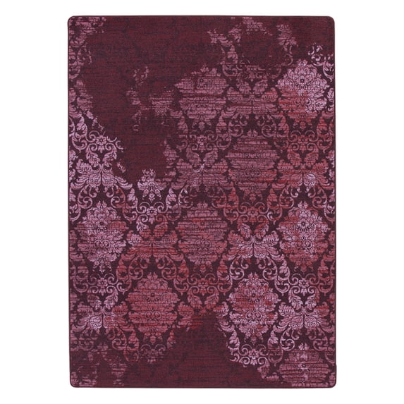 Milliken Drayton Area Rug 4000174035 Wadsworth Claret Faded Curls 5' 4" x 7' 8" Rectangle