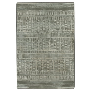 Milliken Drayton Area Rug 4000174114 Fulani Graystone Diamonds Banded 7' 8" x 10' 9" Rectangle
