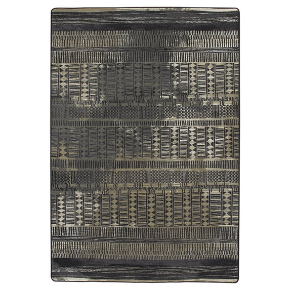 Milliken Drayton Area Rug 4000174118 Fulani Mudcloth Bars Diamonds 7' 8" x 10' 9" Rectangle