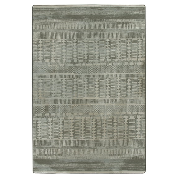 Milliken Drayton Area Rug 4000174119 Fulani Graystone Diamonds Banded 10' 9" x 13' 2" Rectangle