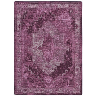 Milliken Drayton Area Rug 4000174139 Saxon Aubergine Medallion Vines 7' 8" x 10' 9" Rectangle