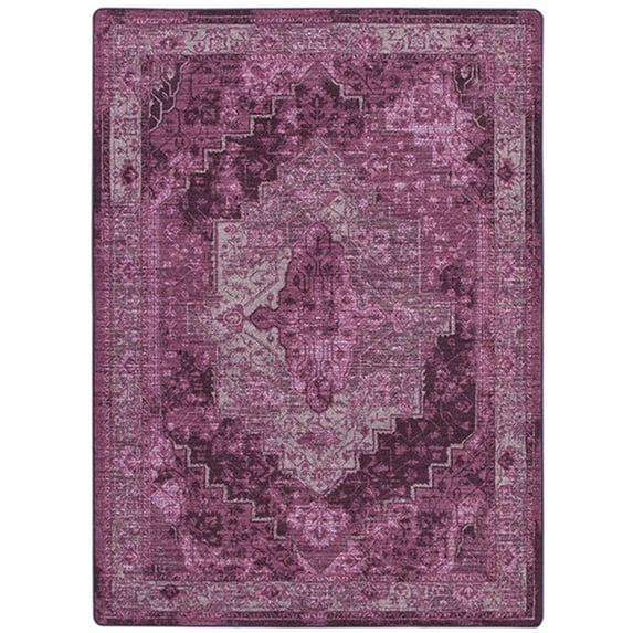 Milliken Drayton Area Rug 4000174150 Saxon Aubergine Medallion Vines 2' 1" x 7' 8" Runner