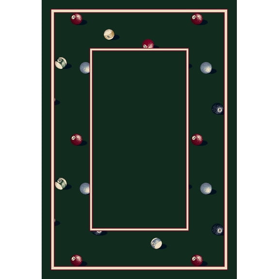 Milliken Green Bordered Flat Runner Billiards Emerald - Aprx 2' 4" x 23' 2"