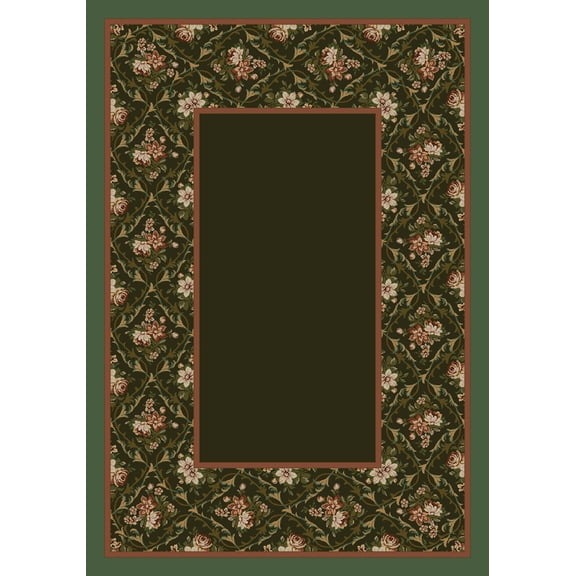 Milliken Green Solid Runner Bouquet Lace Olive II - Aprx 2' 4" x 23' 2"