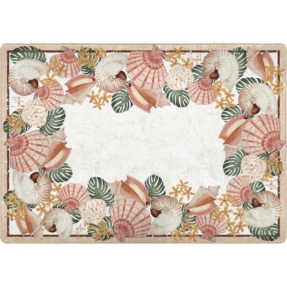 Milliken Guy Harvey Area Rug FLORAL SHELL Floral Shell Beige Floral, 5' x 8'