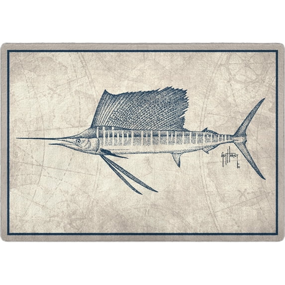 Milliken Guy Harvey Area Rug TOP SAIL Top Sail Beige Modern, 3' x 5'