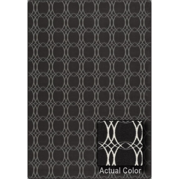 Milliken Imagine Area Rug BELTANE Beltane Noir Rings Loops 5' 4" x 7' 8" Rectangle