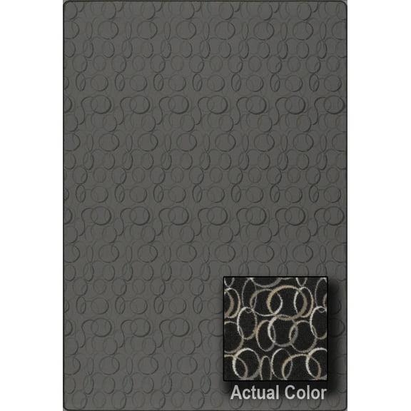 Milliken Imagine Area Rug CITY PLACE City Place Carbon Rings Loops 5' 4" x 7' 8" Rectangle