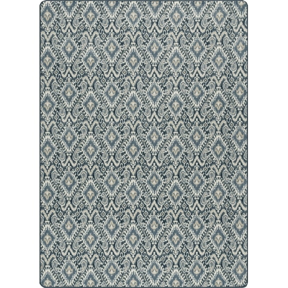 Milliken Imagine Area Rug CRAFTED Crafted Indigo Curves Hooks 5' 4" x 7' 8" Rectangle