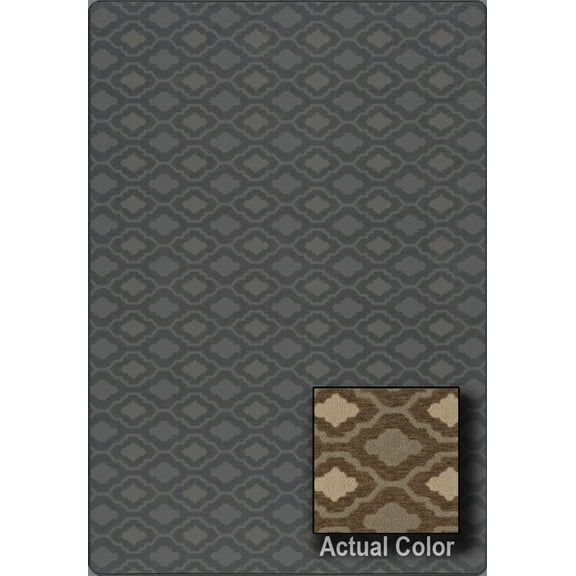 Milliken Imagine Area Rug DELANO Delano Truffle Lines Crosshatch 7' 8" x 10' 9" Rectangle