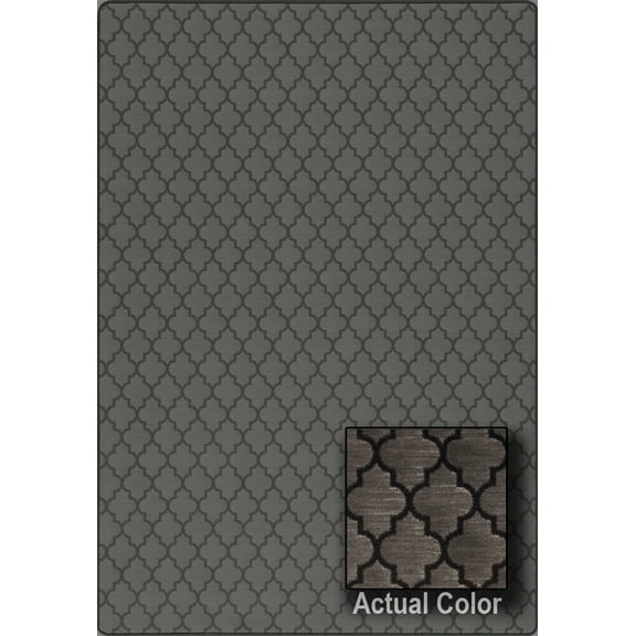 Milliken Imagine Area Rug ESSEX Essex Gunmetal Curved Lattice 2' 8" x 3' 10" Rectangle