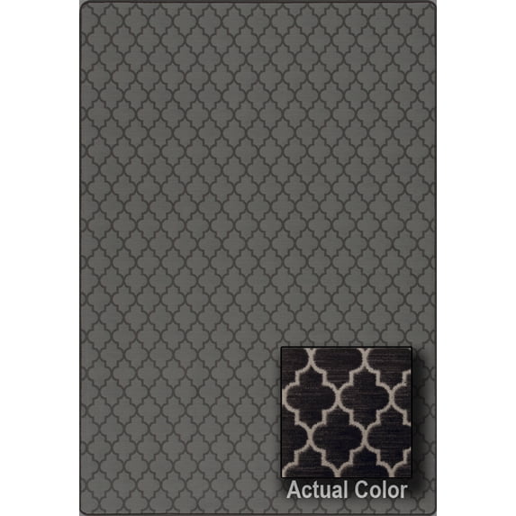 Milliken Imagine Area Rug ESSEX Essex Manor Black Crosshatch Diamond 3' 10" x 5' 4" Rectangle