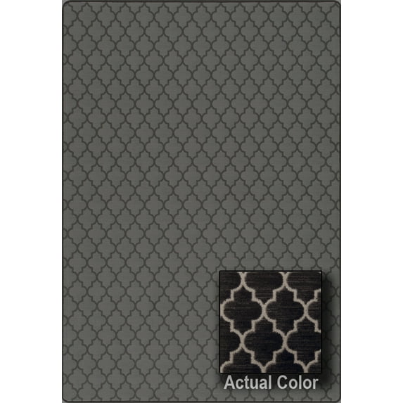 Milliken Imagine Area Rug ESSEX Essex Manor Black Crosshatch Diamond 5' 4" x 7' 8" Rectangle