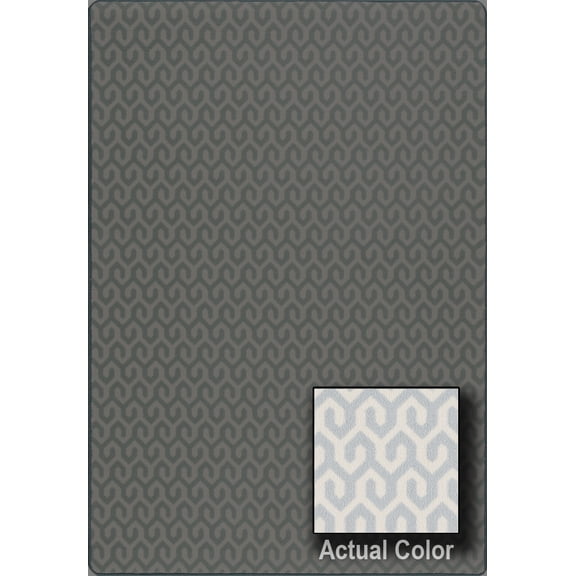 Milliken Imagine Area Rug FRESH TAKE Fresh Take Harbor Blue Swirls Curls 7' 8" x 10' 9" Rectangle