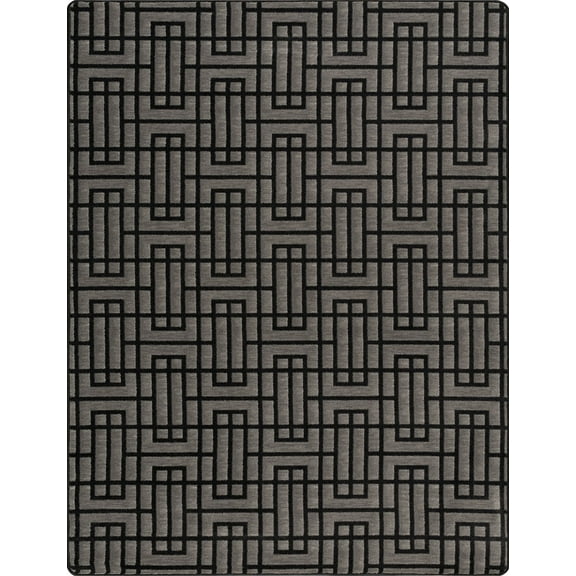 Milliken Imagine Area Rug LOCKPORT Lockport Blackstone Blocks Lines 5' 4" x 7' 8" Rectangle