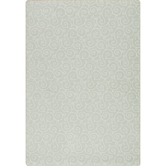 Milliken Imagine Area Rug LYRICAL Lyrical Aqua Mist Curls Swirls 3' 10" x 5' 4" Rectangle