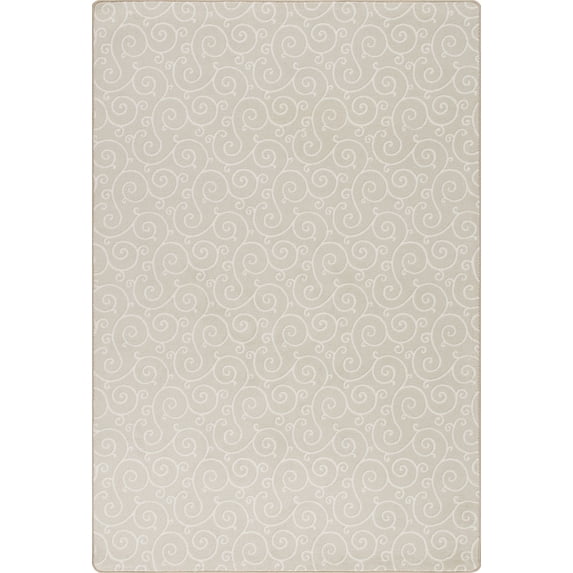 Milliken Imagine Area Rug LYRICAL Lyrical Soft Ecru Swirls Curves 2' 1" x 7' 8" Rectangle
