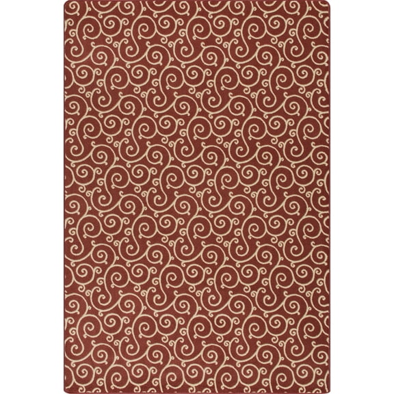 Milliken Imagine Area Rug LYRICAL REGATTA RED Lyrical Regatta Curls Loops 10 9 x 13 2 Rectangle