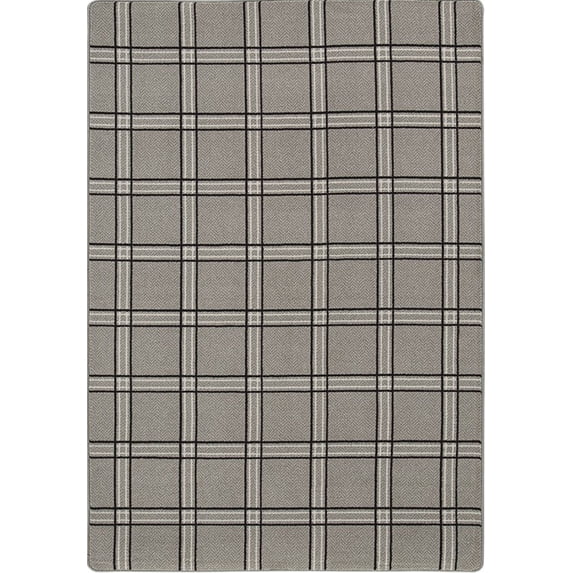 Milliken Imagine Area Rug PANE PLAID BLACK TWEED Pane Plaid Black Boxes Lines 10 9 x 13 2 Rectangle