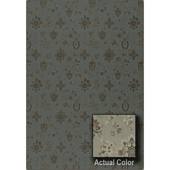 Milliken Imagine Area Rug POMEROY Pomeroy Aqua Mist Petals Leaves 3' 10" x 5' 4" Rectangle