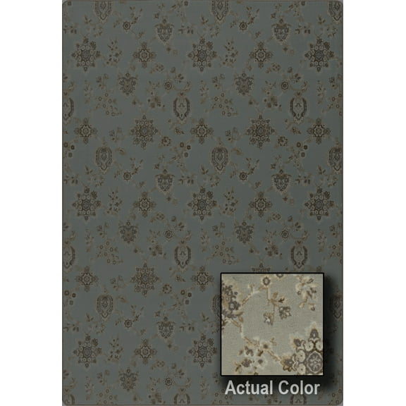 Milliken Imagine Area Rug POMEROY Pomeroy Aqua Mist Petals Leaves 5' 4" x 7' 8" Rectangle