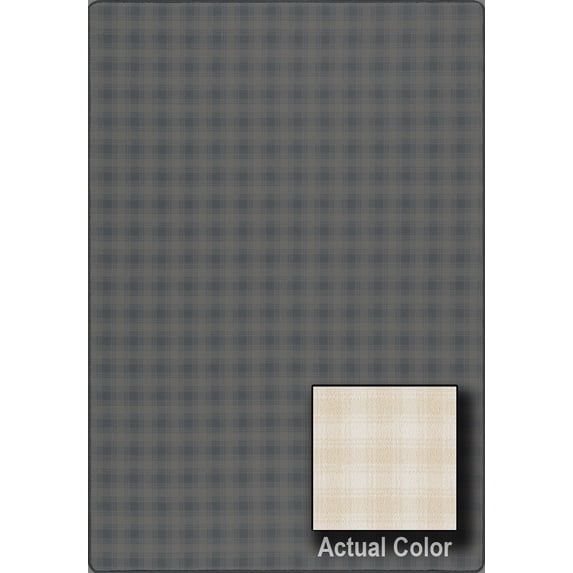 Milliken Imagine Area Rug SHORTSTOP Shortstop Lemon Plaid Boxes 2' 1" x 7' 8" Rectangle
