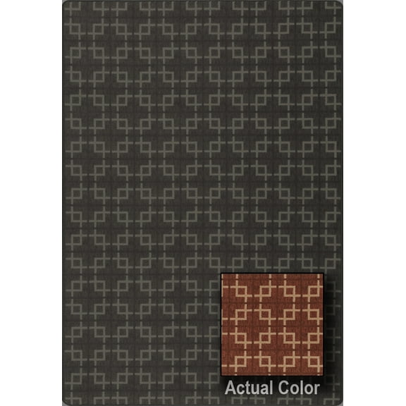 Milliken Imagine Area Rug URBANDALE Urbandale Cabernet Boxes Blocks 2' 8" x 3' 10" Rectangle