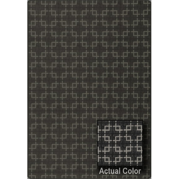 Milliken Imagine Area Rug URBANDALE Urbandale Modern Black Boxes Blocks 2' 1" x 7' 8" Rectangle