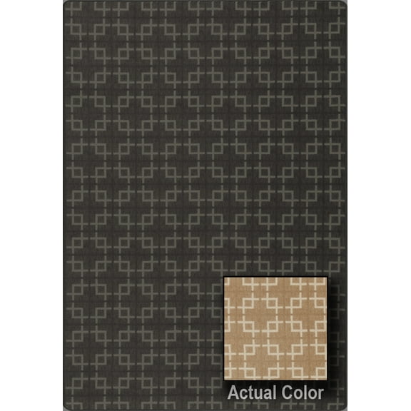 Milliken Imagine Area Rug URBANDALE Urbandale Sable Interlocking Cubes 5' 4" x 7' 8" Rectangle