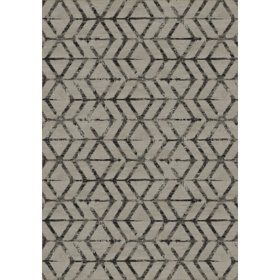 Milliken Imagine Figurative Area Rug MOD TRIBE INKED IVORY Mod Tribe Inked Ivory 7' 8" x 10' 9" Rectangle