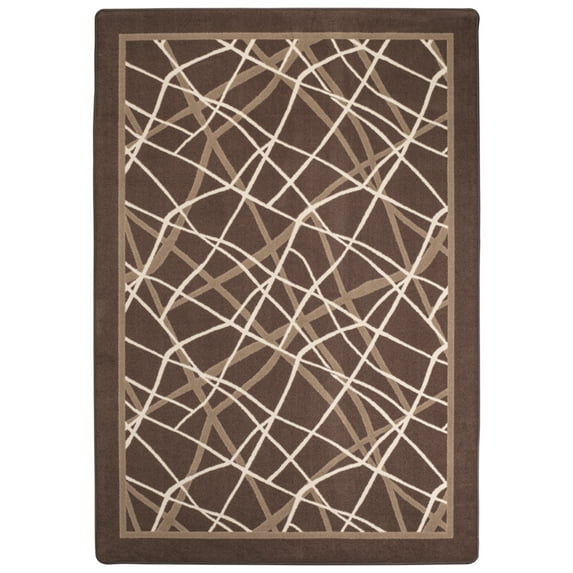 Milliken In The Moment Area Rug 4000177373 Cordas Sepia Lines Angles 5' 4" x 7' 8" Rectangle