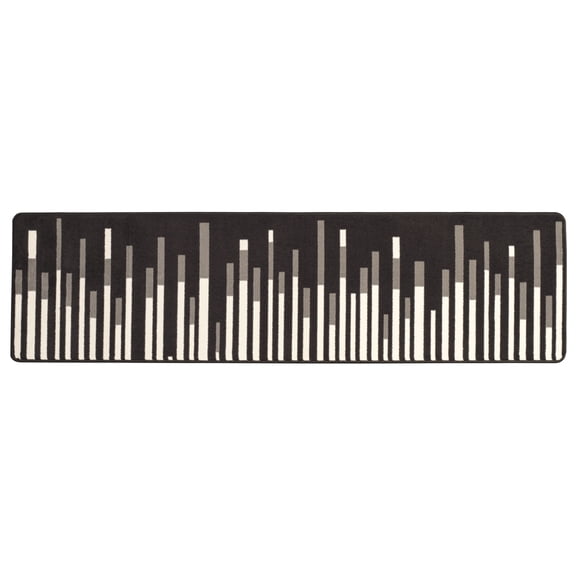 Milliken In The Moment Area Rug 4000177378 Sound Wave Grayscale Bars Rows 2' 1" x 7' 8" Rectangle